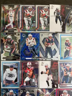 New England Patriots Card Lot 25 Drake Maye Topps Panini Henderson RCs Inserts - Image 3