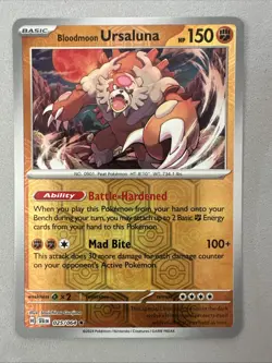 Pokemon TCG * SV Shroulded Fable * 25/64 Bloodmoon Ursaluna REVERSE HOLO Rare NM - Image 1