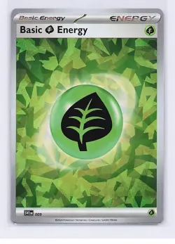 BASIC GRASS ENERGY (CRACKED ICE HOLO) HOLO SVE: SCARLET & VIOLET POKEMON NM - Image 1