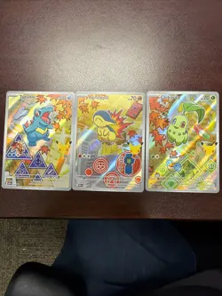 Pokemon Mega Evolution Promo Set, Totodile, Cyndaquil & Chikorita - Image 1
