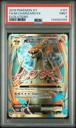 2016 POKEMON XY EVOLUTIONS #101 FULL ART/M CHARIZARD EX PSA 9 - Image 1