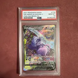 PSA 10 Pokemon Chilling Reign Galarian Slowking V 179/198 Alternate Full Art - Image 1