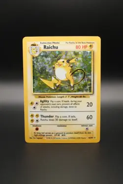 Raichu 14/102 Holo Holo Rare Base Set Unlimited Pokemon Holo Damaged - Image 1