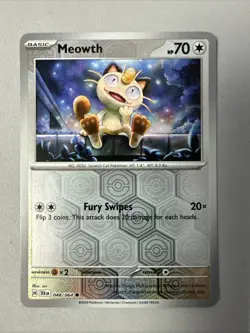 Pokemon TCG * SV Shroulded Fable * 48/64 Meowth REVERSE HOLO Common * FRESH PK - Image 1
