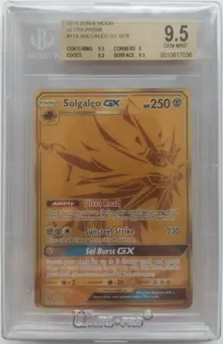 Solgaleo GX 2018 Pokemon Sun & Moon Ultra Prism Secret BGS 9.5 Holo Card #173 - Image 1
