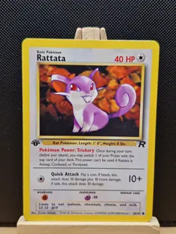 Pokemon TCG 2000 WOTC 1st Edition Team Rocket Rattata 66/82 - Excellent - Image 1
