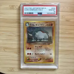 2001 POKEMON JAPANESE NEO 4 #232 DARK DONPHAN-HOLO PSA 10 - Image 1