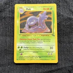 Pokemon Muk Fossil 13/62 Holo Rare Unlimited 70 HP English 1999 Wizards - Image 1