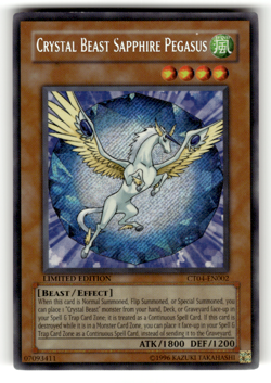 Crystal Beast Sapphire Pegasus CT04-EN002 Limited Secret Rare 2007 Collectors Ti - Image 1