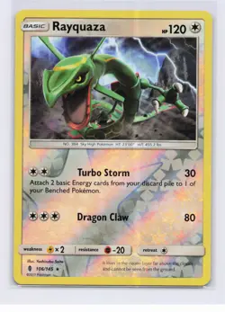 RAYQUAZA 106/145 RARE GUARDIANS RISING POKEMON REVERSE HOLO LP - Image 1