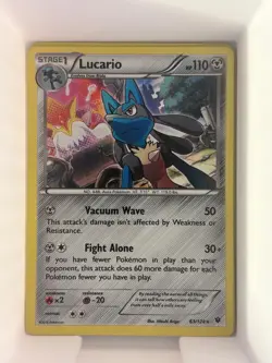 LUCARIO 63/124 HOLO RARE FATES COLLIDE POKEMON HOLO LP - Image 1