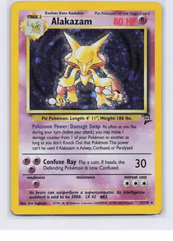 ALAKAZAM 1/130 HOLO RARE BASE SET 2 POKEMON HOLO HP - Image 1