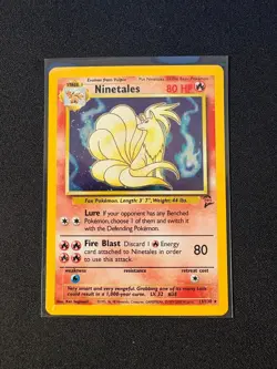 NINETALES 13/130 HOLO RARE BASE SET 2 POKEMON HOLO MP - Image 1