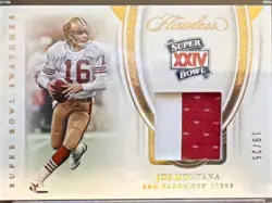 2021 Panini Flawless Super Bowl XXIV Swatches Joe Montana SNS9 /25 49ers - Image 1