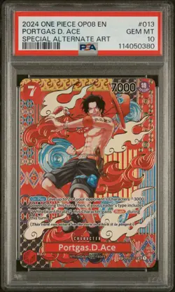 PORTGAS D. ACE 2024 One Piece OP08-013 Two Legends SPECIAL ALTERNATE ART PSA 10 - Image 1