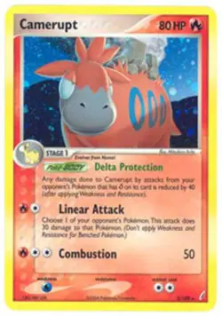 Lightly Played, English Pokemon Holo Camerupt - 3/100 - Holo Rare EX Crystal Gua - Image 1