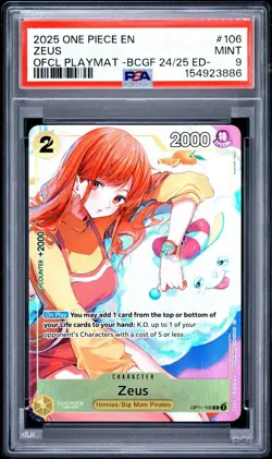 2025 ONE PIECE PROMOS GAMES FEST 24-25 EDITION #106 ZEUS PSA 9 - Image 1