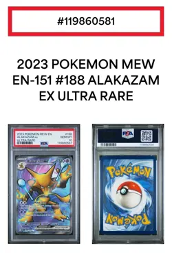 PSA 10 ALAKAZAM EX #188 POKEMON MEW 151 ULTRA RARE 2023 - Image 3
