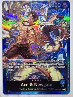 One Piece ST22-001 Ace & Newgate Leader Holo English NM - Image 1