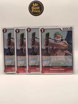 One Piece - 4x OP14-015 Roronoa Zoro (Foil) Rare Near Mint - Image 1