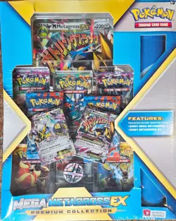 Pokemon XY Shiny Mega Metagross EX Premium Collection 2014 w/ 8 boosters + more! - Image 1