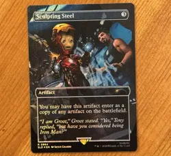 Sculpting Steel, R 0864, NM Foil, MTG Secret Lair x Marvel, Groot, Iron Man, SLD - Image 1