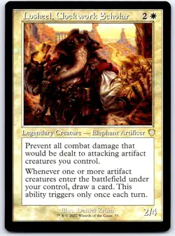 Losheel, Clockwork Scholar (Retro Frame) 73 Commander: The Brothers' War MTG LP - Image 1