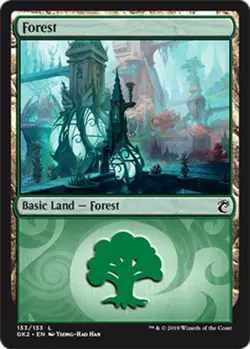 4x Forest (133) MTG - Ravnica Allegiance Guild Kits - Moderate Play - Image 1