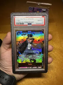 2023 One Piece OP04-KINGDOMS of Intrigue #083 Sabo Manga Alternate Art PSA 10 - Image 3