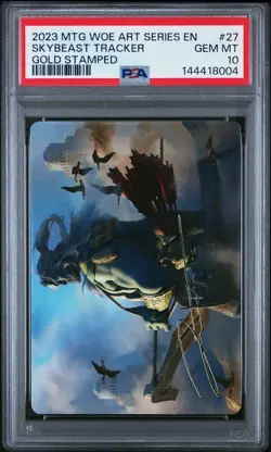 2023 MTG WILDS OF ELDRAINE ART SER GOLD STAMPED #27 SKYBEAST TRACKER PSA 10 - Image 1