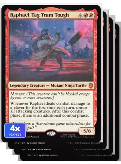 4x MTG Raphael, Tag Team Tough Commander: Teenage Mutant Ninja Turtles NM 118 - Image 1