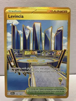 Pokemon Levincia 244/182 Destined Rivals Hyper Rare Gold Full Art NM - Image 1