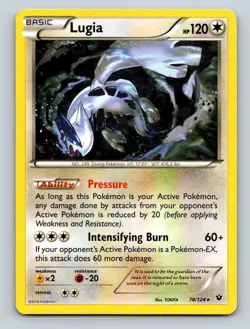 Lugia 78/124 Rare Fates Collide Pokemon Lightly Played - Image 1