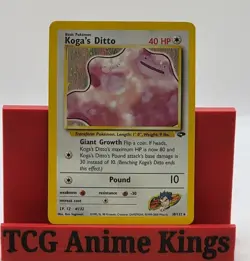 Koga's Ditto Holo Rare Unlimited 10/132 Gym Challenge Pokemon - Image 1