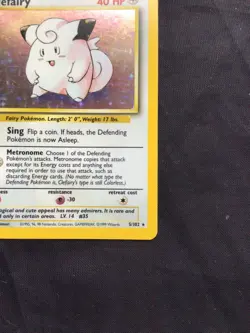 Pokemon Cards: Base Set Rare Holo: Clefairy 5/102 - Image 5