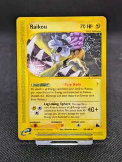 Raikou Rare Non-Holo Pokemon Card Skyridge 28/144 Vintage WOTC LP/Played - Image 3