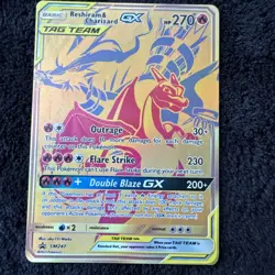 Pokemon TCG 2021 Reshiram & Charizard GX Tag Team SM247 LP/NM Black Star Promo - Image 1