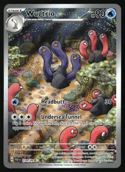 WUGTRIO 224/091 ILLUSTRATION RARE PALDEAN FATES POKEMON HOLO NEAR MINT - Image 1