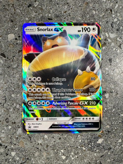 Pokemon TCG Cards Snorlax GX SM05 Black Star Promo Holo LP (Regular Size) - Image 1