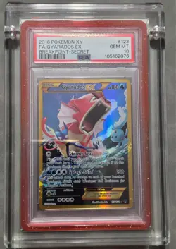 2016 POKEMON XY BREAKPOINT GYARADOS EX #123 PSA 10 SECRET RARE FULL ART - Image 1