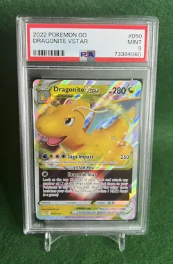 2022 Pokemon TCG Dragonite VSTAR Pokemon GO 050/078 Holo Ultra Rare PSA MINT 9 - Image 1