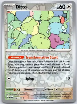 Ditto 132/165 Rare 151 Pokemon Reverse Holo Lightly Played - Image 1