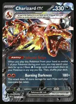 CHARIZARD EX 054/091 DOUBLE RARE PALDEAN FATES POKEMON HOLO NEAR MINT - Image 1