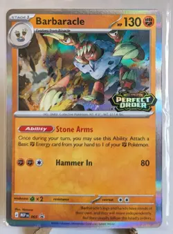 Pokemon TCG Barbaracle 065 MEP Perfect Order English 130 HP Stamped Promo - Image 1