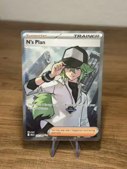 N’s Plan Full Art Trainer Pokemon Black Bolt #163/86 Near Mint - Image 1