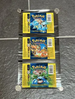 Base Set UNCUT Booster Pack WRAPPER Charizard Blastoise Venusaur Pokemon 1999 - Image 1