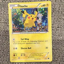 Pokemon TCG Pikachu 6/12 McDonald's 2015 EN Holo Promo Basic 60 HP Naoki Saito - Image 1