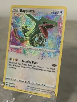 Pokemon TCG SWSH Rayquaza Card 138/185 Vivid Voltage Rare, Near Mint Condition - Image 1