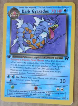 Dark Gyarados 25/82 1st Edition Rare Non-Holo Team Rocket Pokemon Card LP - Image 1