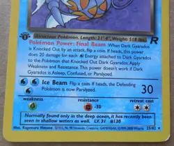 Dark Gyarados 25/82 1st Edition Rare Non-Holo Team Rocket Pokemon Card LP - Image 3
